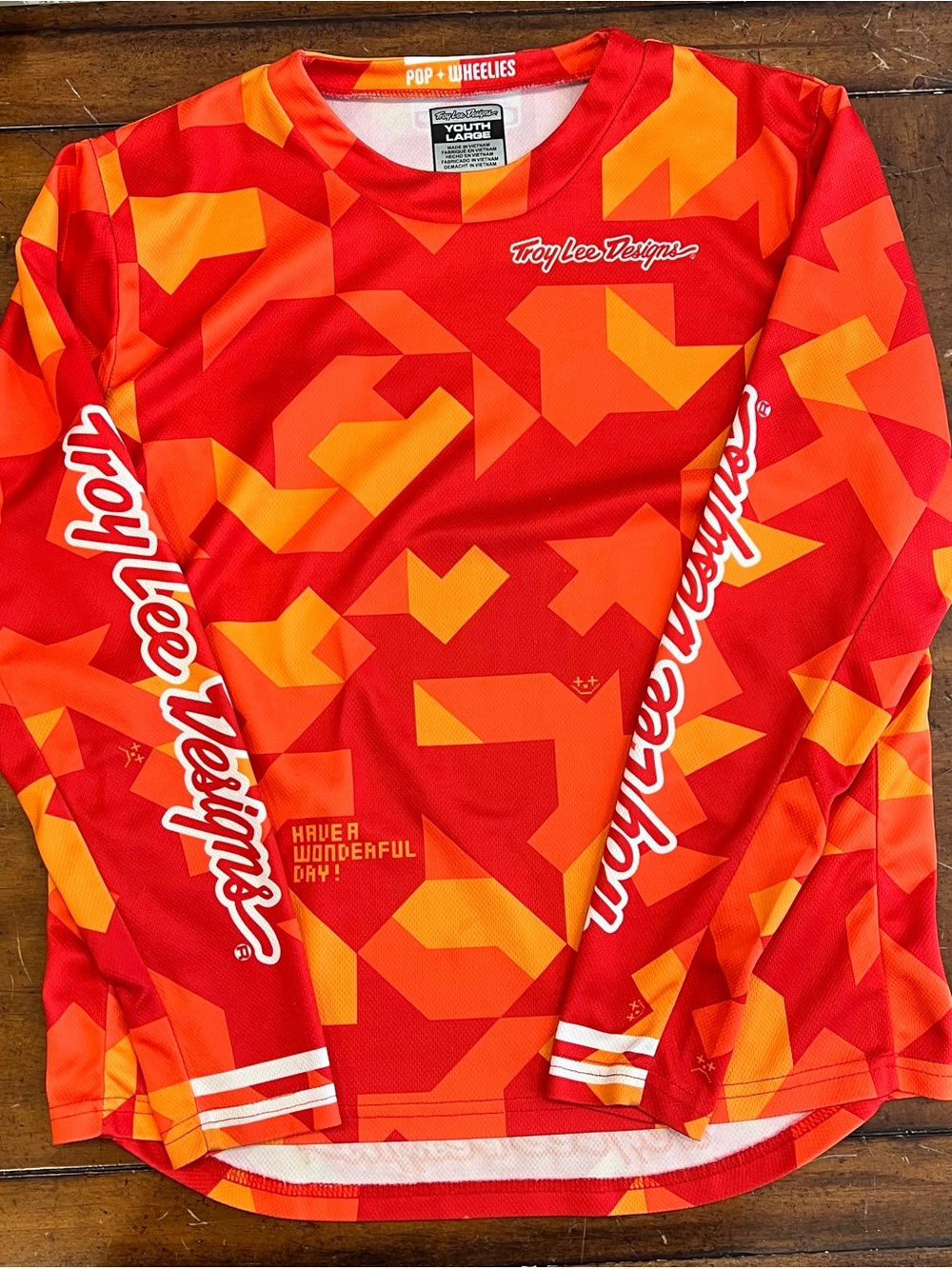 Troy Lee Designs Kids' Red & Orange Long-Sleeve Jersey